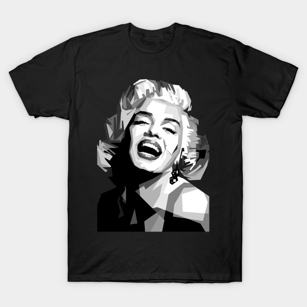 Black and White Marylin Monroe celeb poster T-Shirt by Madiaz